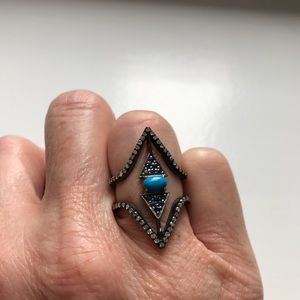 Amrapali Turquoise & Sapphire Stack Ring Sz. 6.75